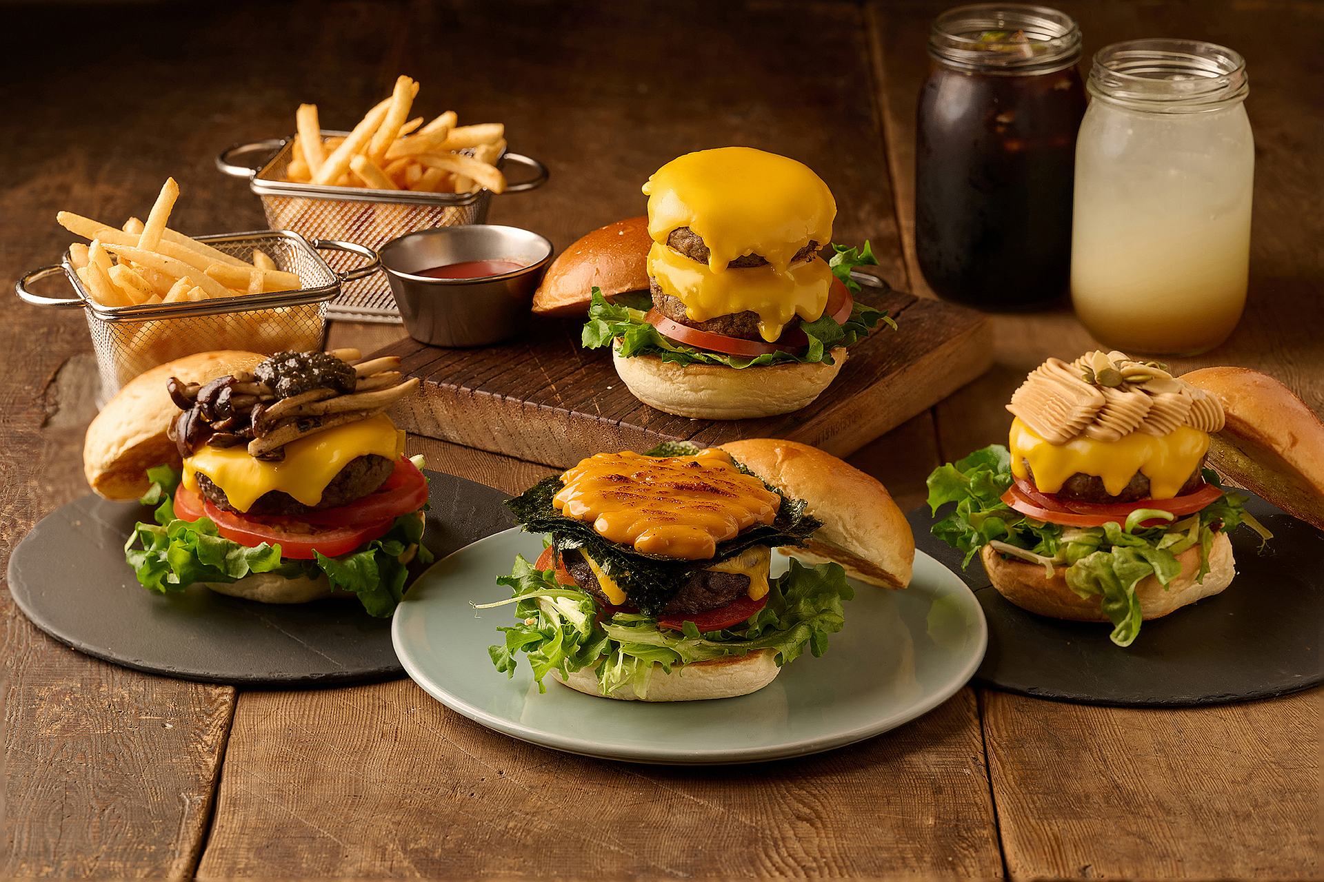 Wagyu Steak Burger with Uni Sauce at Buttermilk restaurant of amba Taipei Ximending hotel