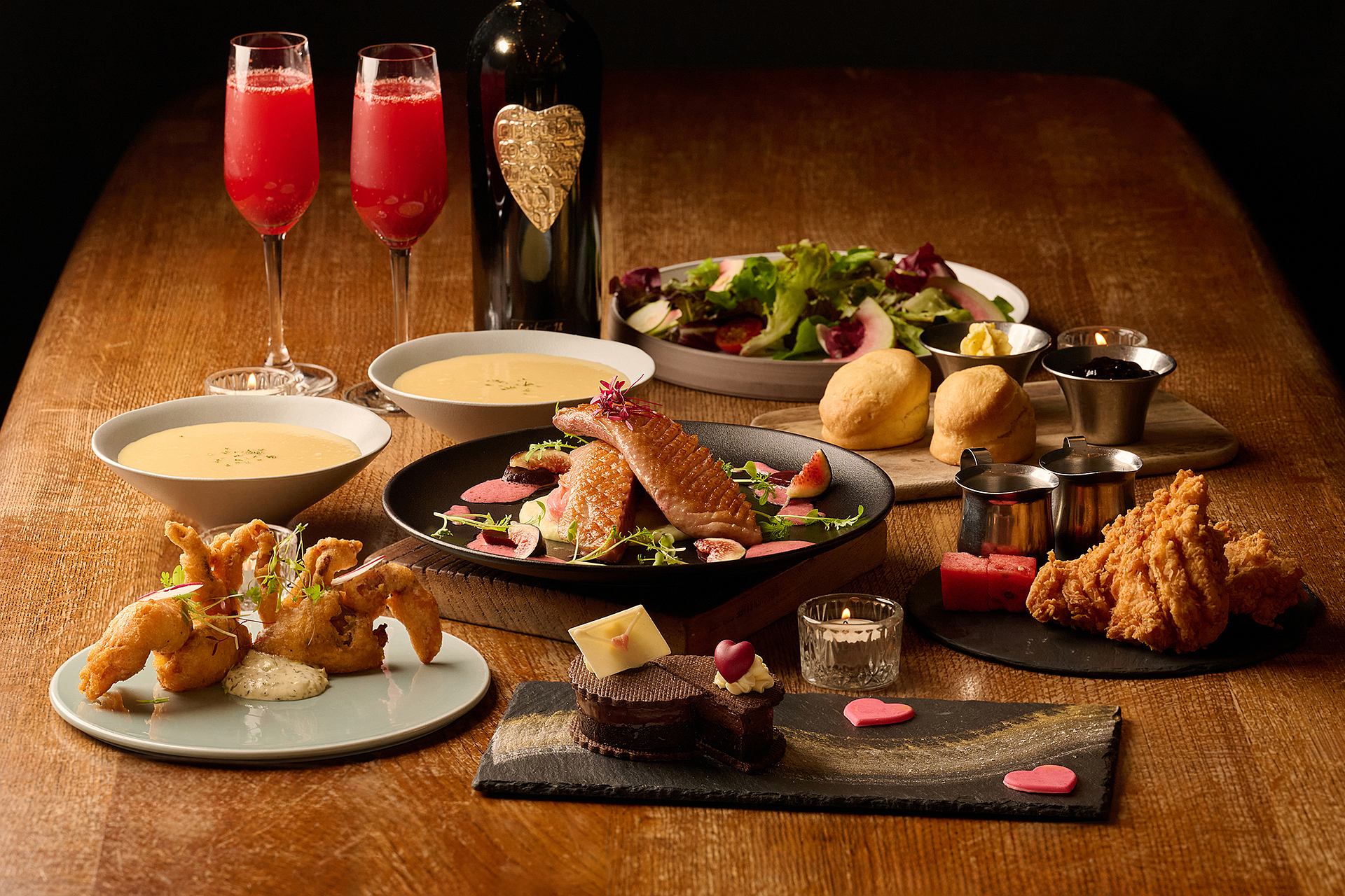 2025 Chinese Valentine's Day special menu for two at Buttermilk restaurant of amba Taipei Ximending hotel