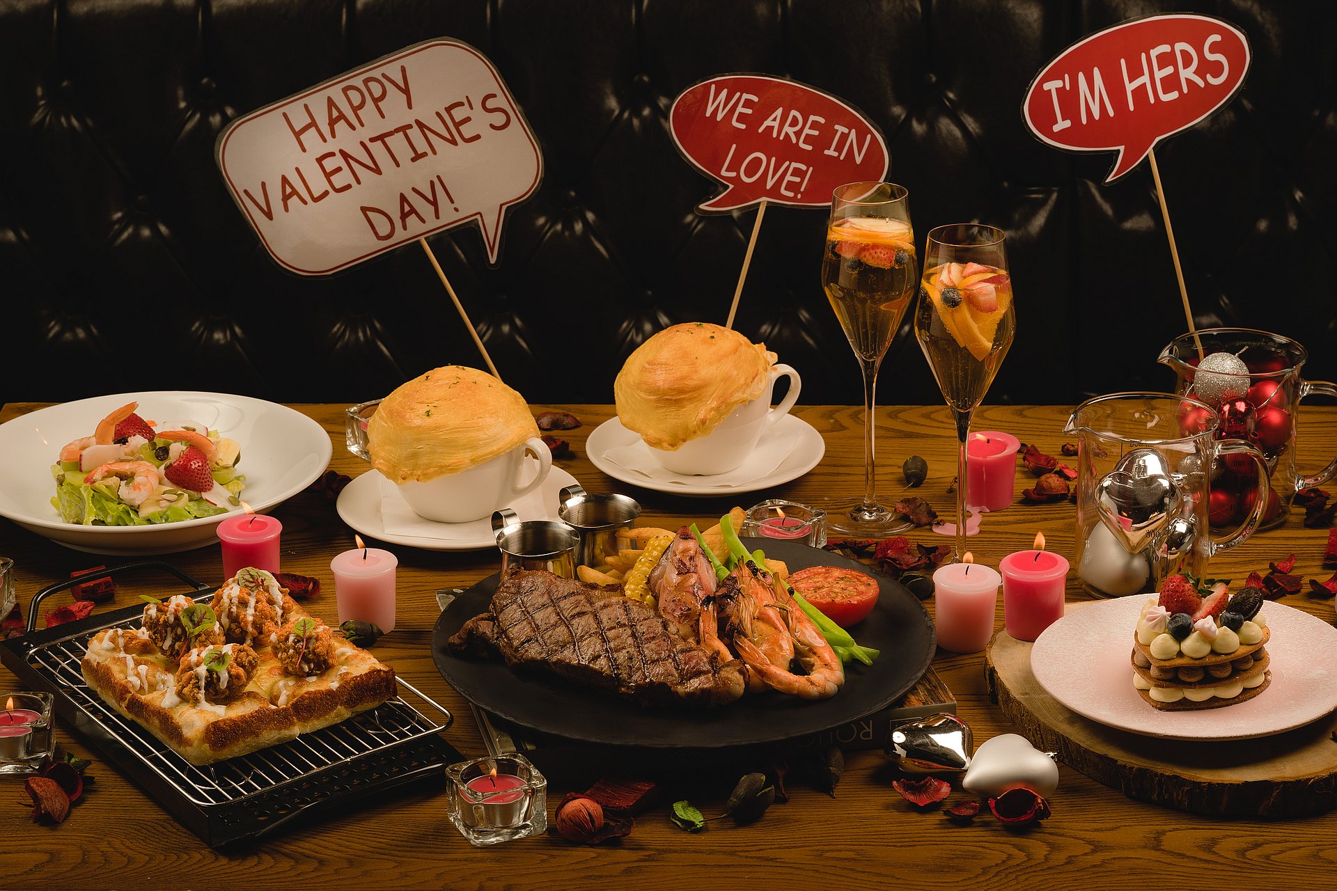 台北意舍西門町酒店吃吧餐廳2022西洋情人節雙人分享餐999浪漫假期專案